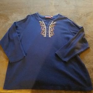 Woman Within 3/4 Button-down Thermal